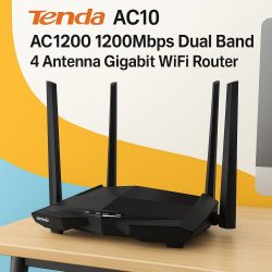Tenda AC10 AC1200 1200Mbps Dual Band 4 Antenna Gigabit WiFi Router