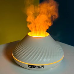 GearUP DQ705 Volcanic Flame Mini Humidifier With Color Night Light- White